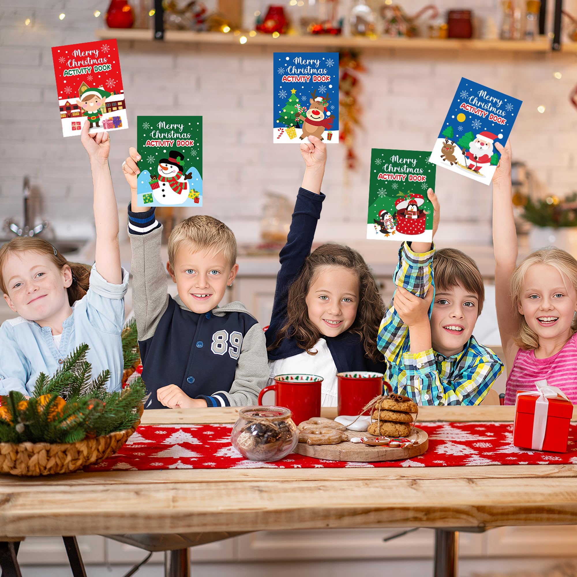 X1zuue Christmas activity book presents theme for gift-friendly activities.