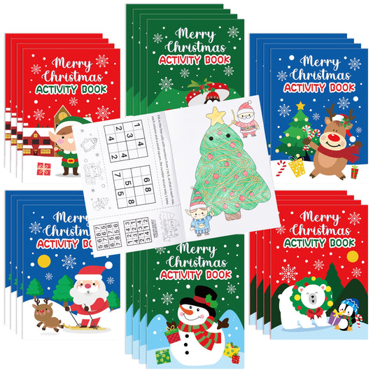 X1zuue Christmas activity book with snowflake pattern for quiet holiday fun.