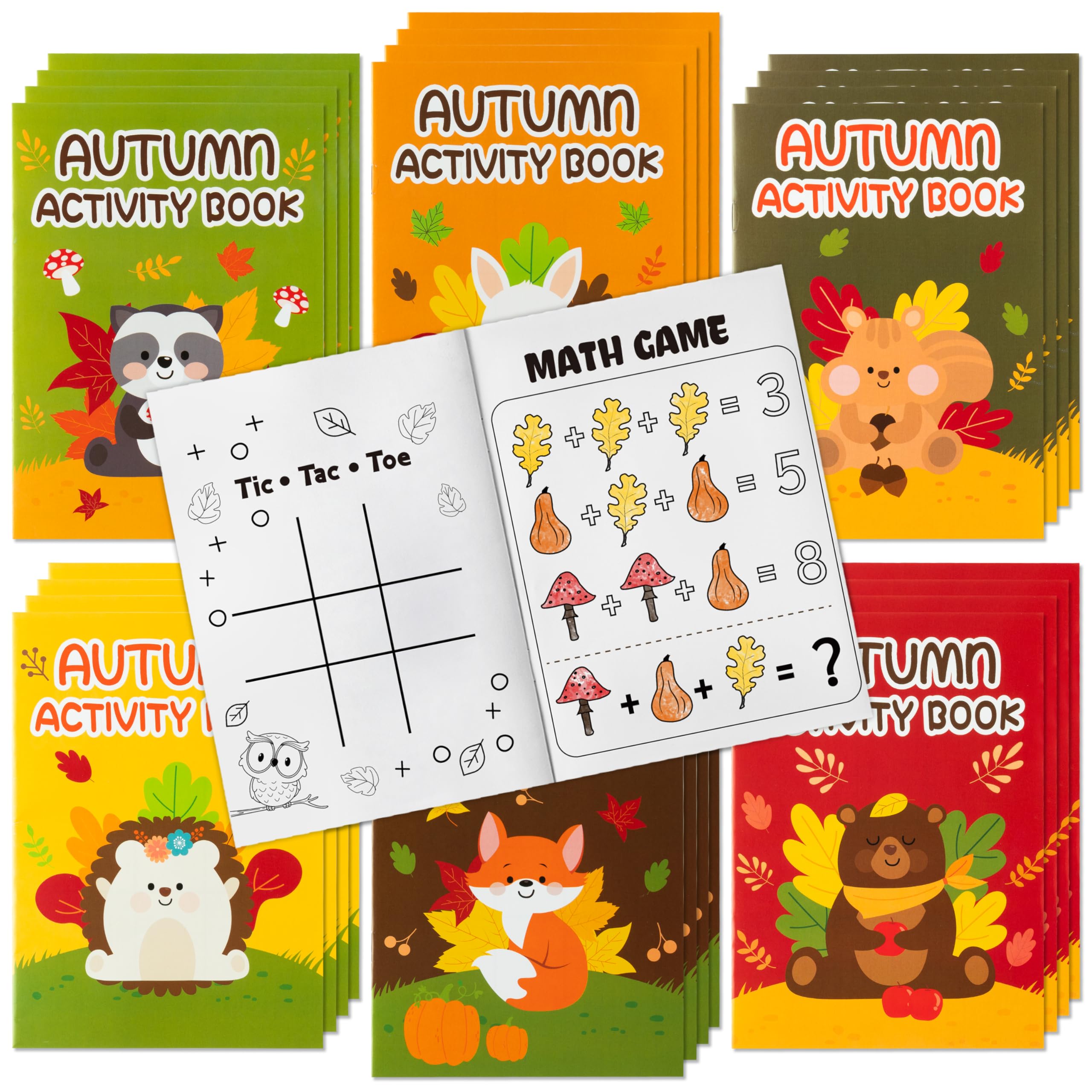 X1zuue Fall Animal Activity Books cover, inviting autumn-themed fun for kids.