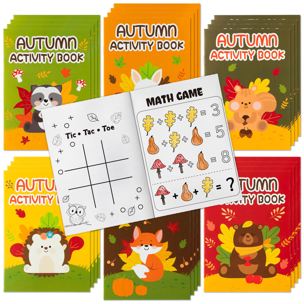 X1zuue Fall Animal Activity Books cover, inviting autumn-themed fun for kids.