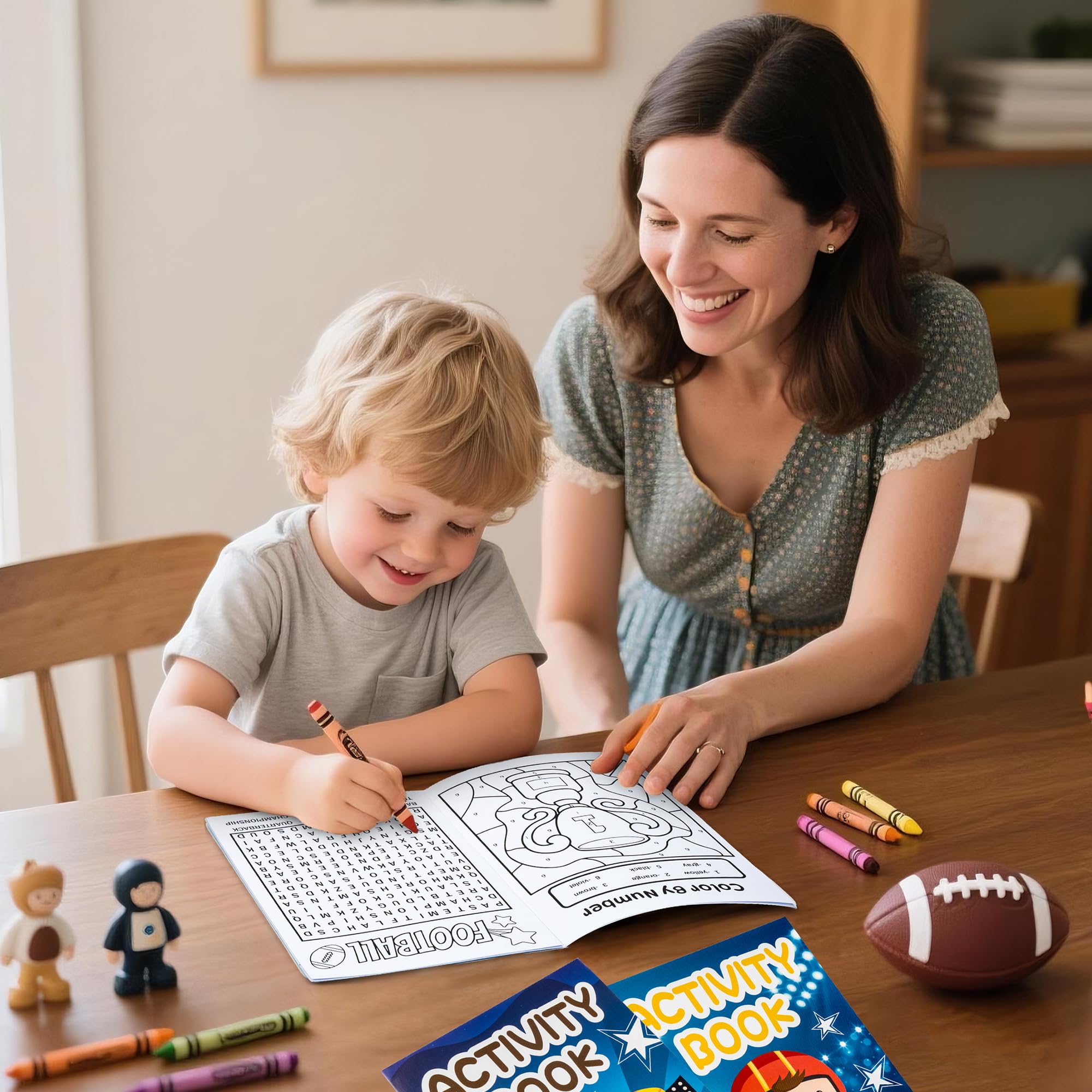X1zuue football activity books size 7x5 inches, convenient for travel.