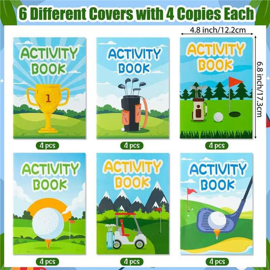 X1zuue golf activity books interior pages offering 10 sheets per book for variety