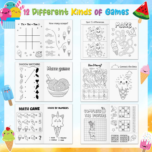 X1zuue ice cream activity book packaging highlighting portable, classroom-ready design