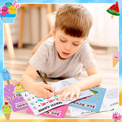 X1zuue kids coloring ice cream theme pages promoting calm, creative play