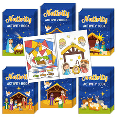 X1zuue Nativity activity book pack: 24 mini books for holiday party favors