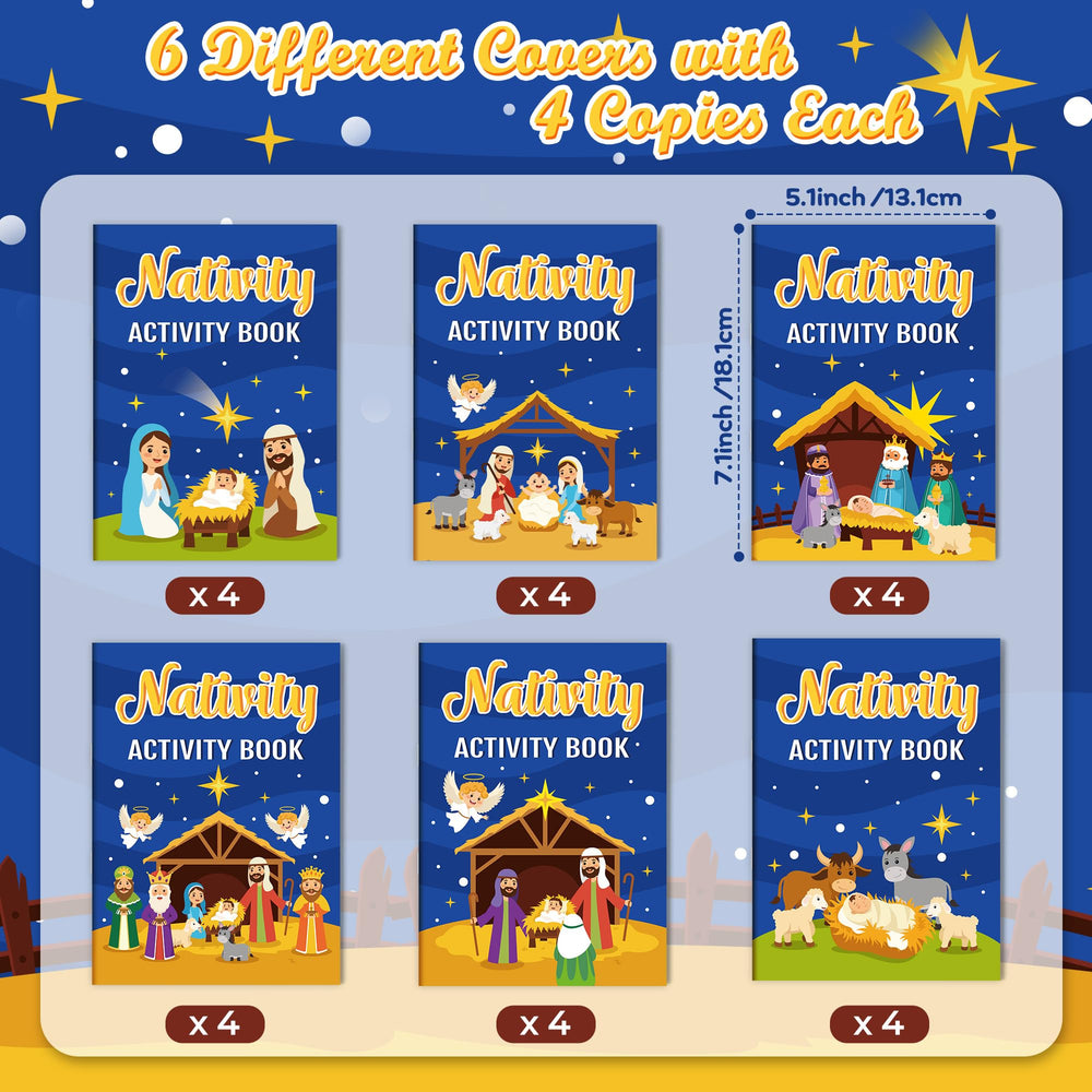 X1zuue Nativity mini books with six designs for varied play