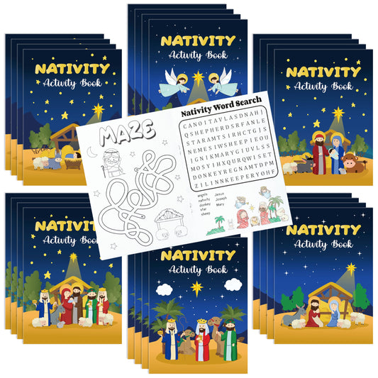 X1zuue nativity activity books 24 mini games for classroom fun.