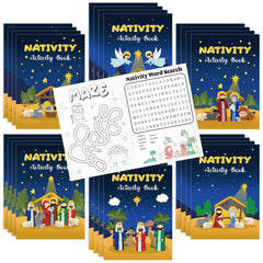 X1zuue nativity activity books 24 mini games for classroom fun.