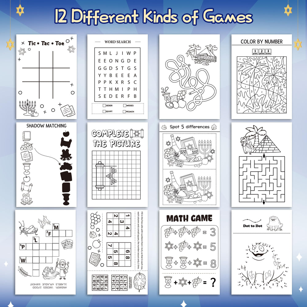 X1zuue Passover mini games maze puzzles for kids, great party bags.