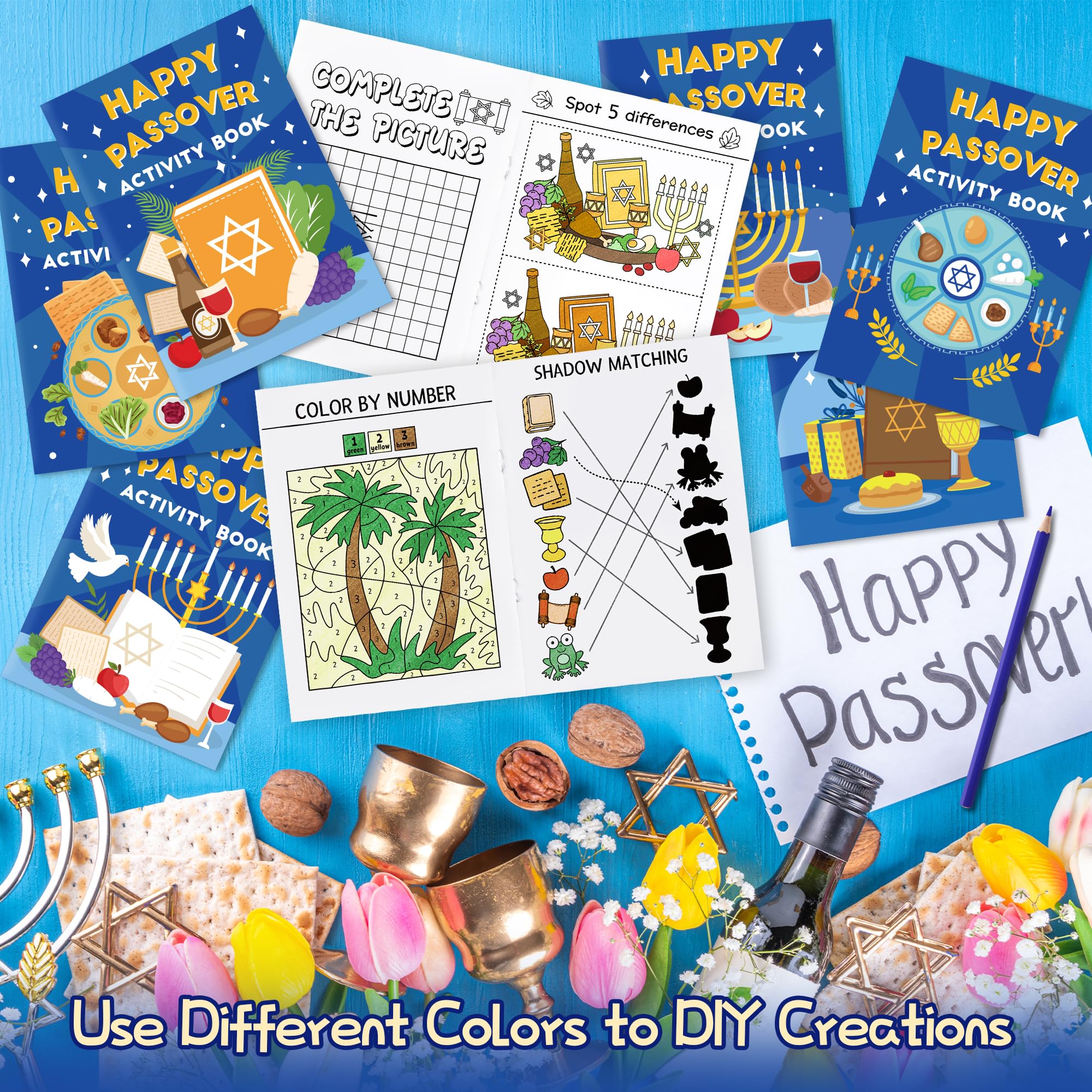 X1zuue Passover activity set as party favors for guests.