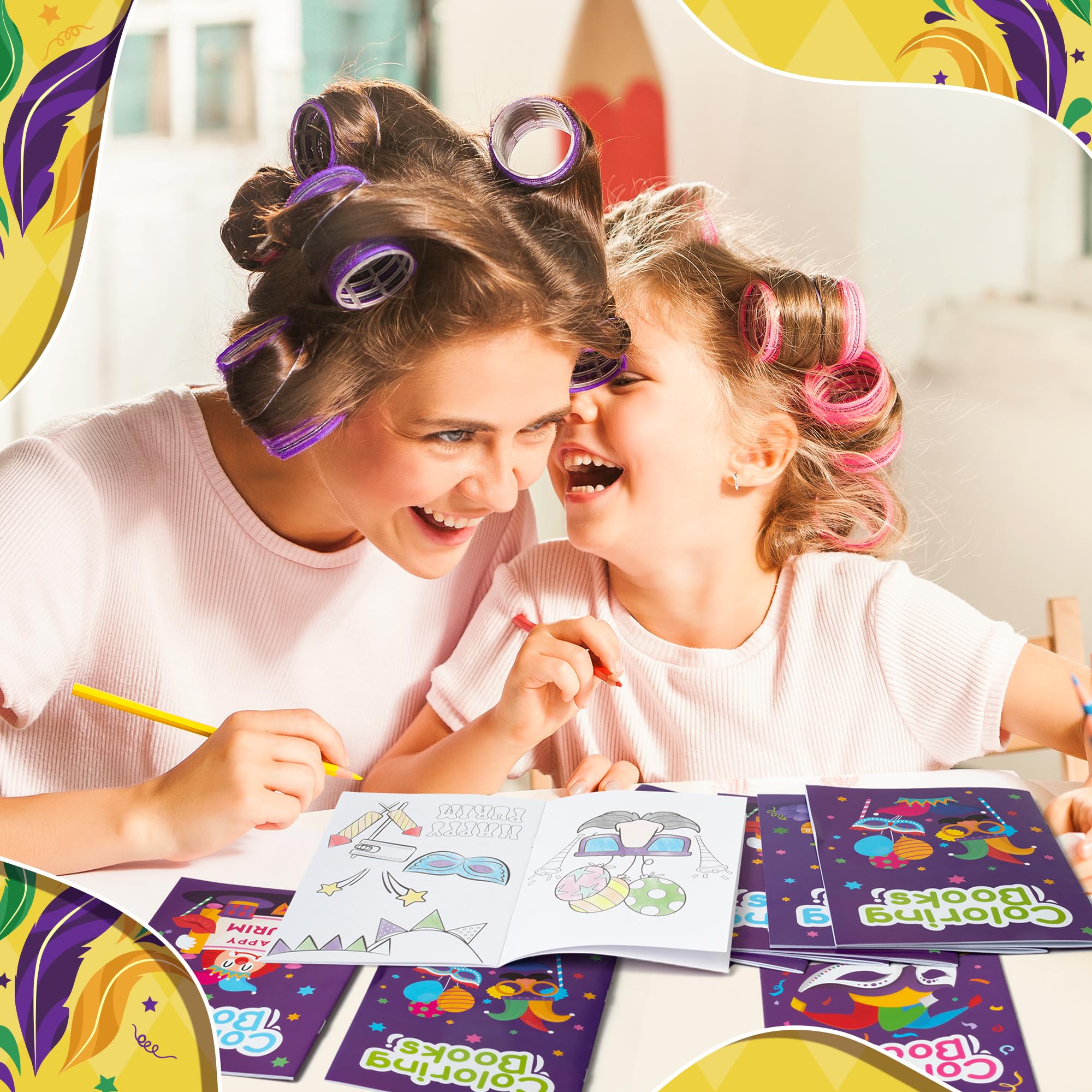 X1zuue Purim coloring book featuring traditional costumes and masks
