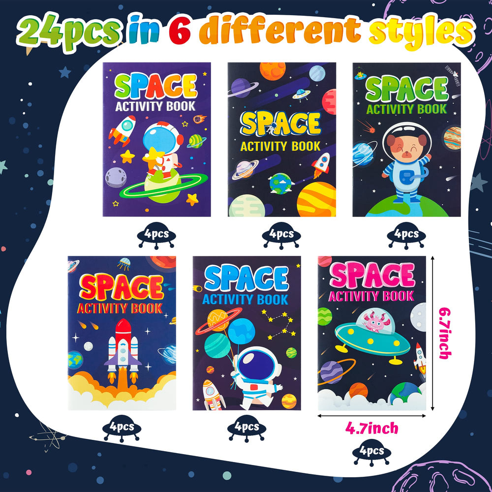 X1zuue space activity book inside pages with colorful games for kids