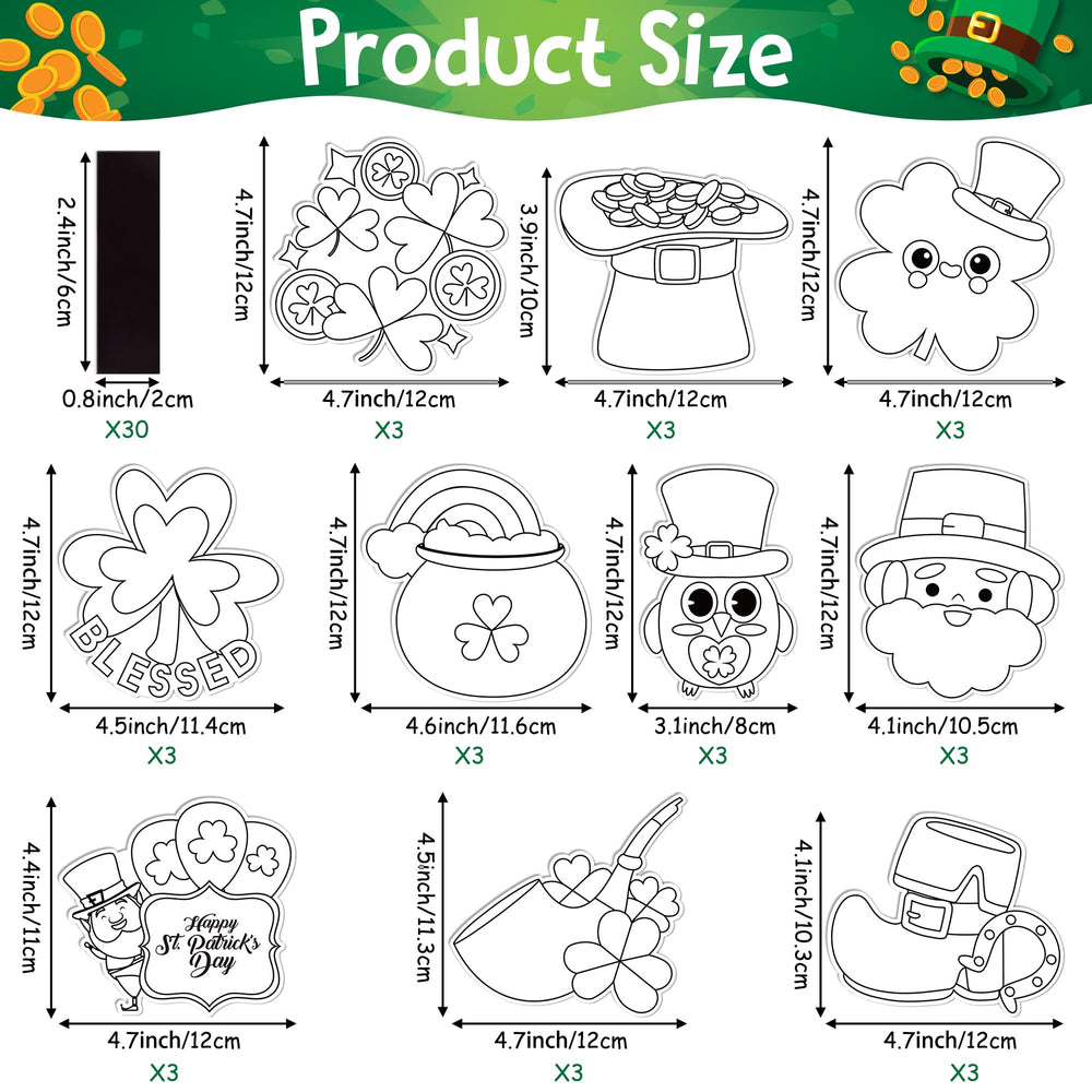 X1zuue shamrock coloring magnetic cards for classroom activities