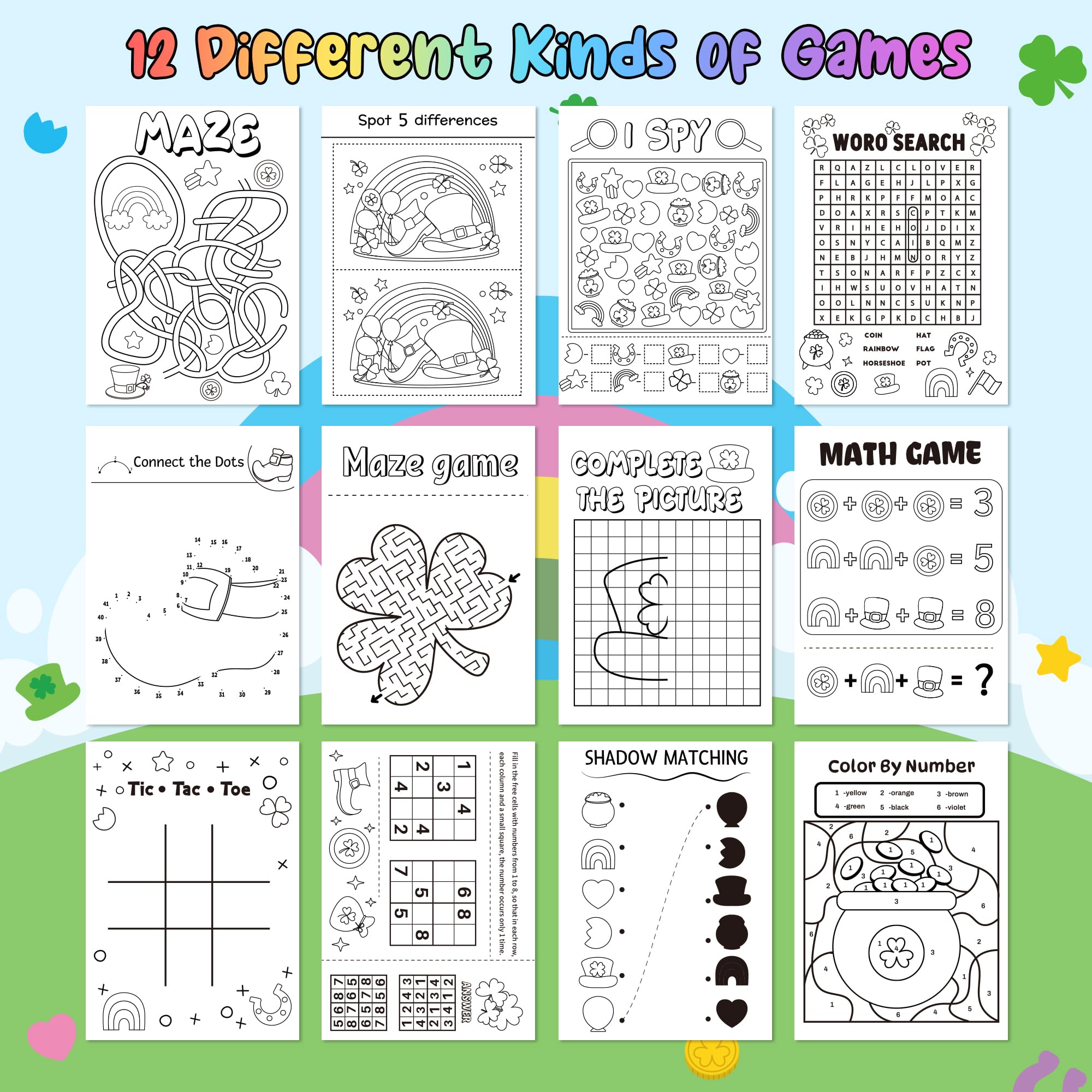 X1zuue St Patrick's Day shamrock mazes spark problem solving