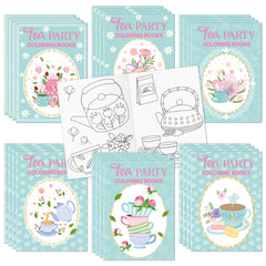 X1zuue tea party coloring book set with 24 pages for creative kids.