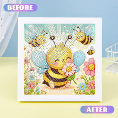 xackcme Bee Diamond Art canvas, design ready for decorating a kid's room.