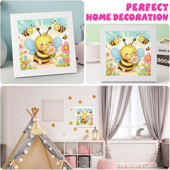 xackcme Bee Diamond Art tray, organized workspace for neat crafting.