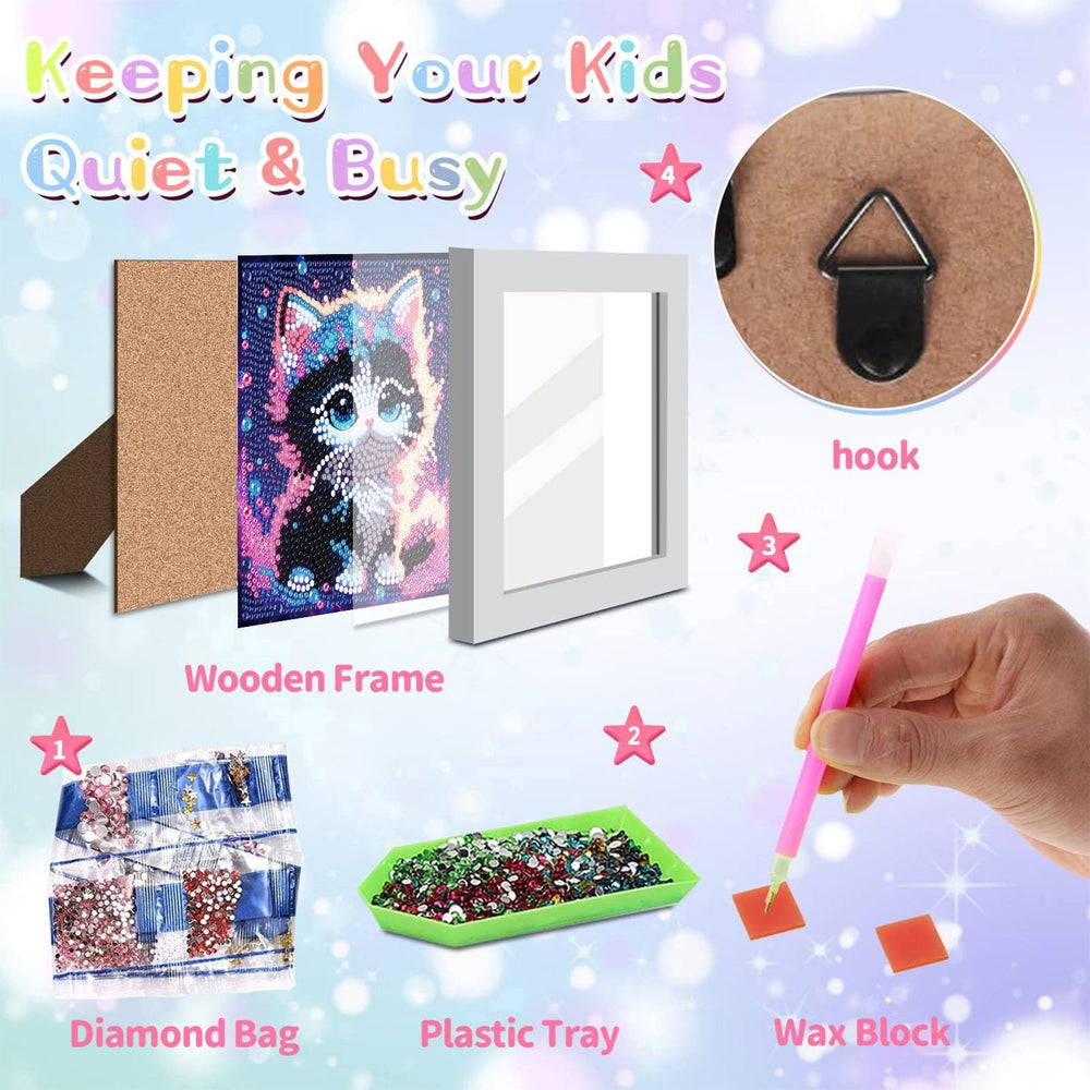 Xackcme cat diamond art frame presents a ready-to-hang keepsake.