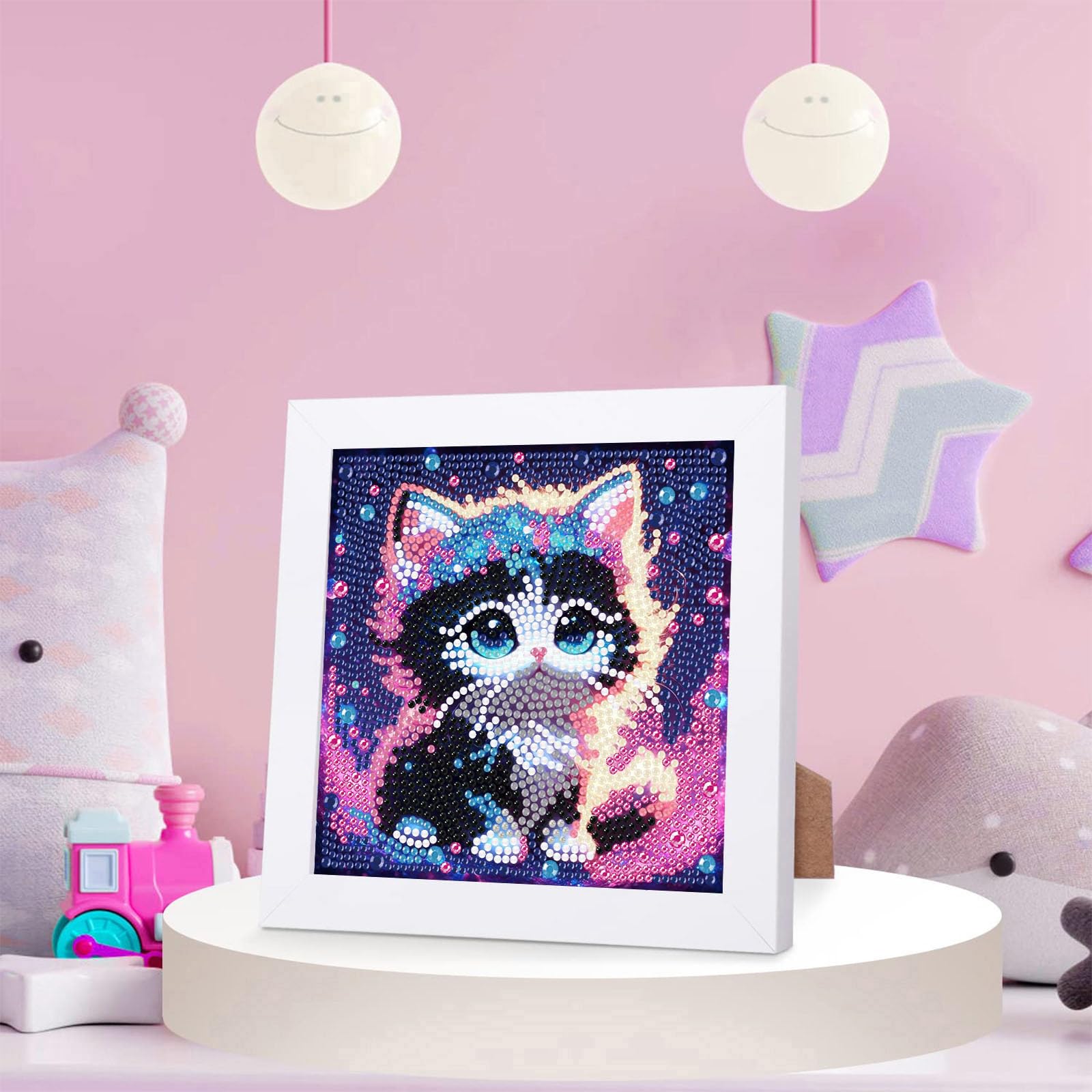 Xackcme cat diamond art gems are resin and color-rich for bright results.