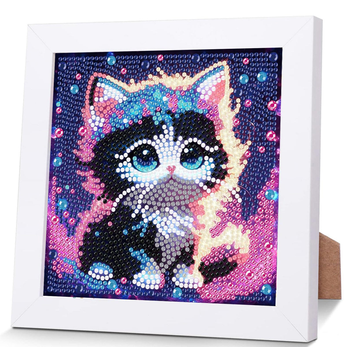 Xackcme cat diamond art kit for kids sparks creativity with a kid-friendly setup.