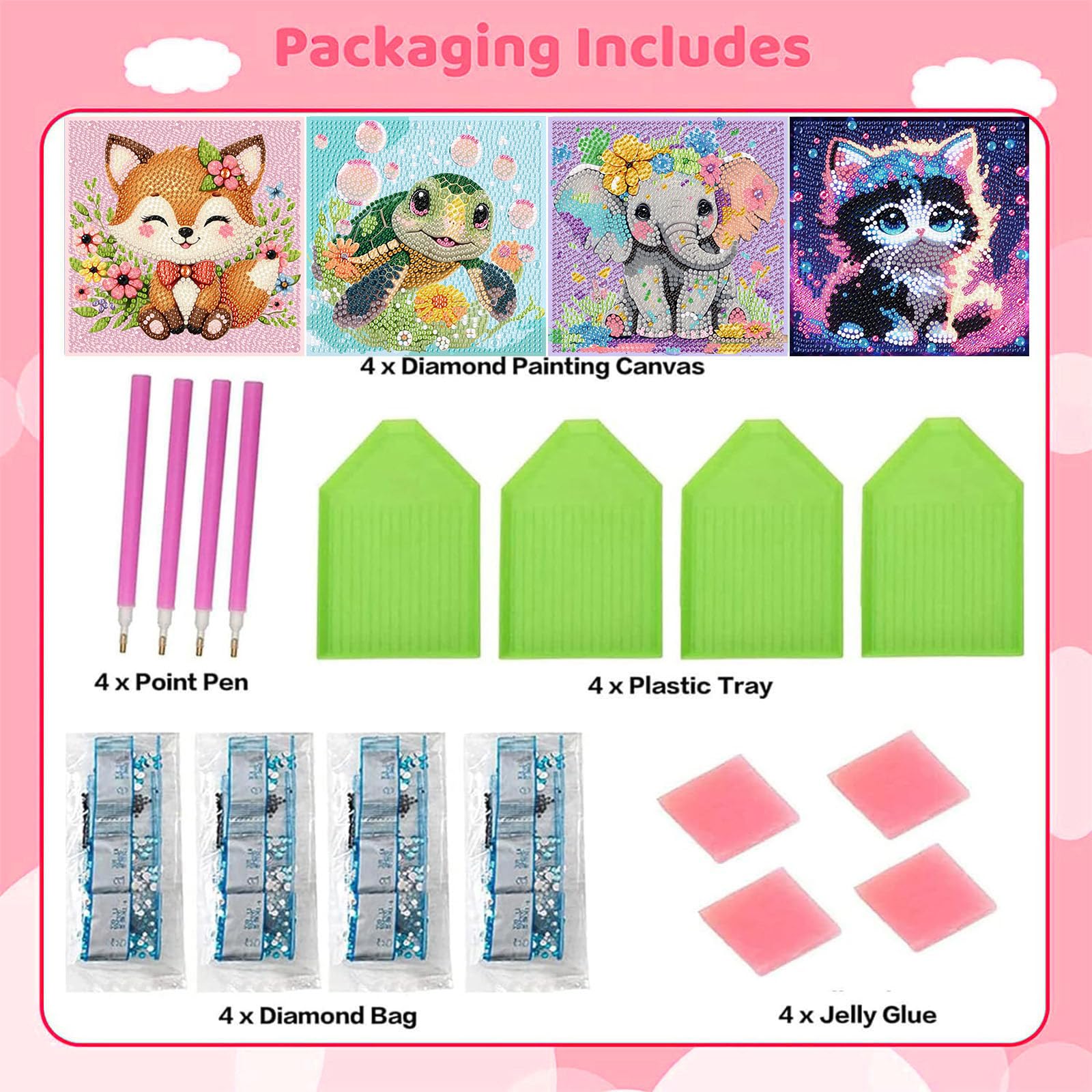Xackcme elephant diamond art canvas provides calm, focused crafting for young artists.