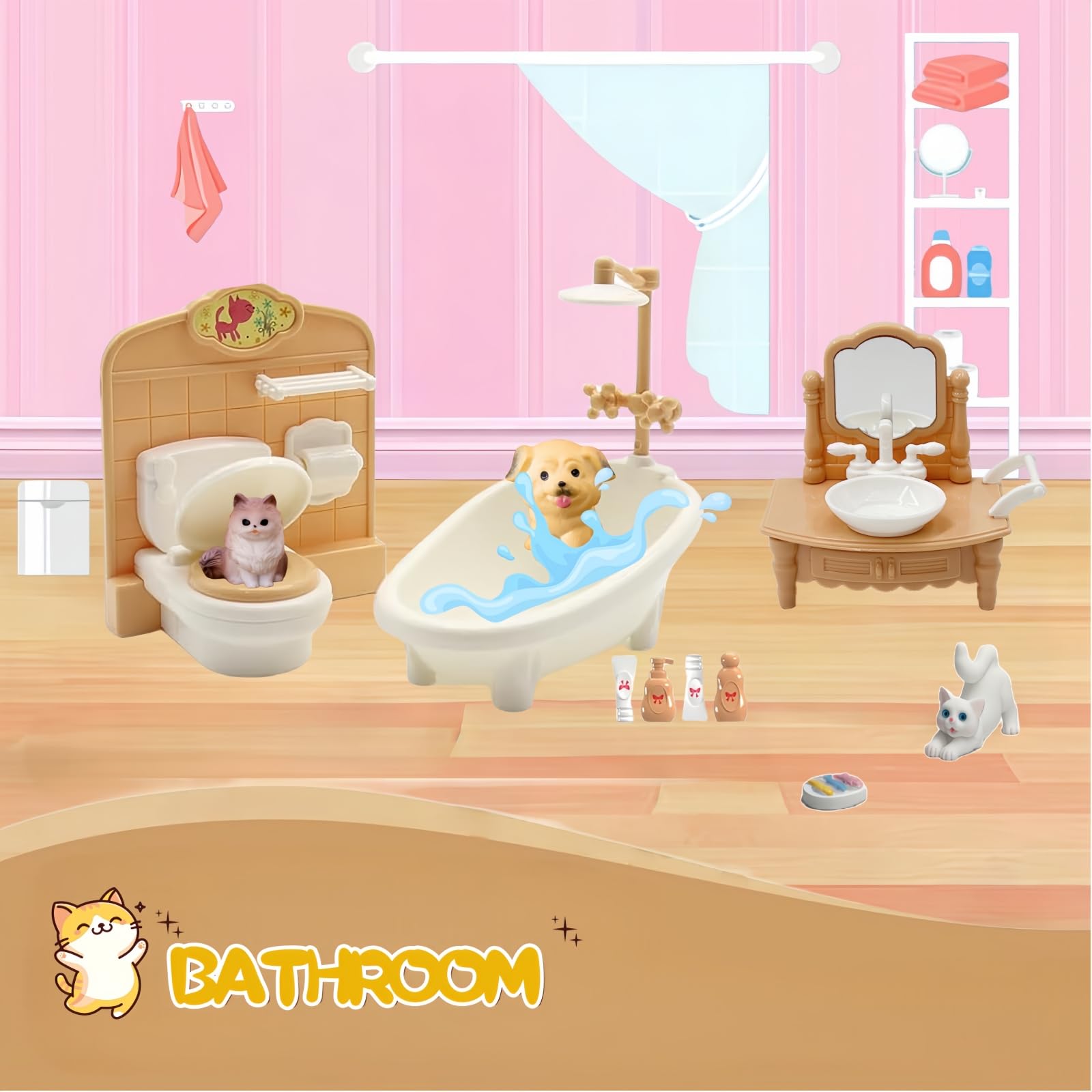 Xadothat dollhouse bathroom fixtures support detailed, imaginative daily routines