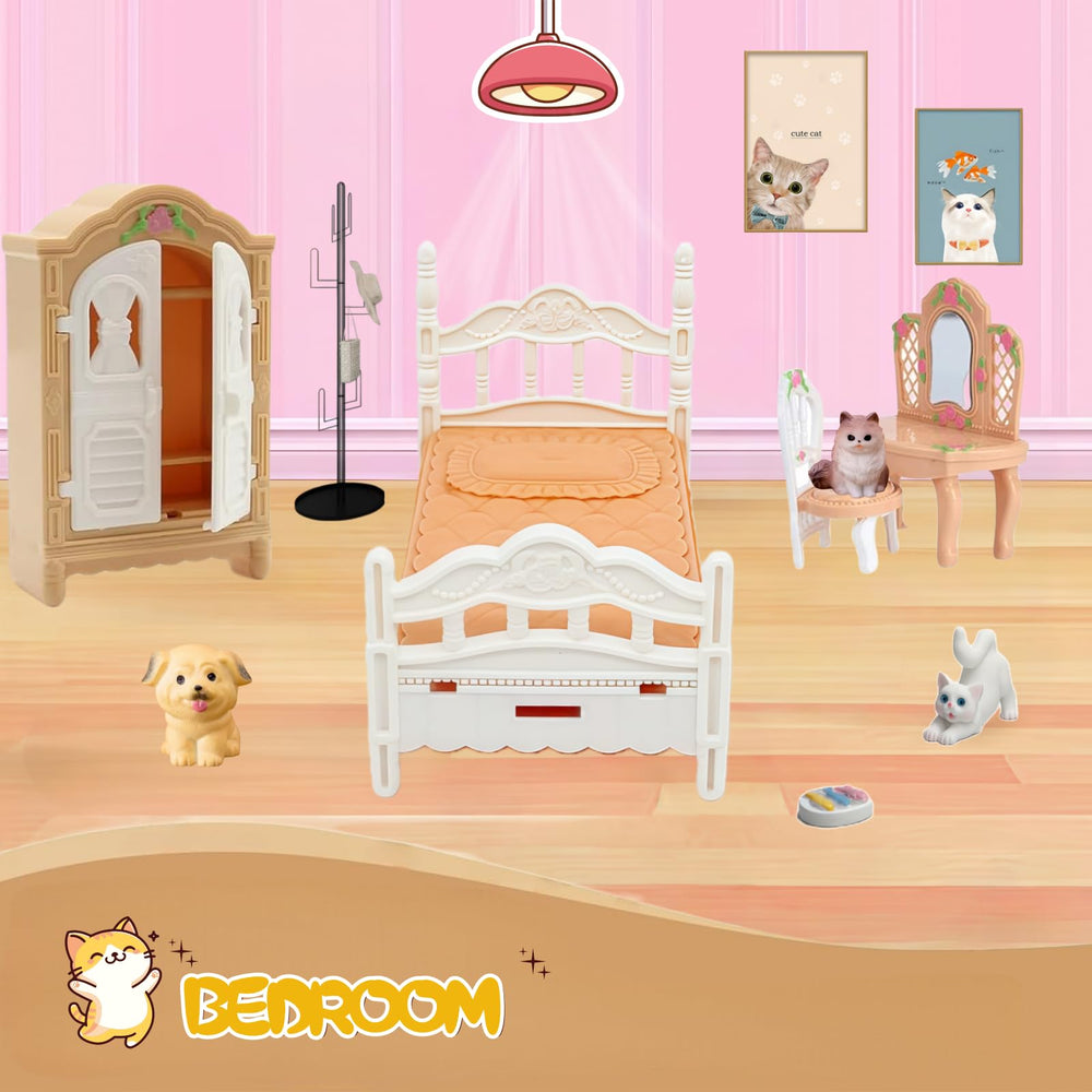 Xadothat dollhouse bedroom furniture invites restful, decorative setup play