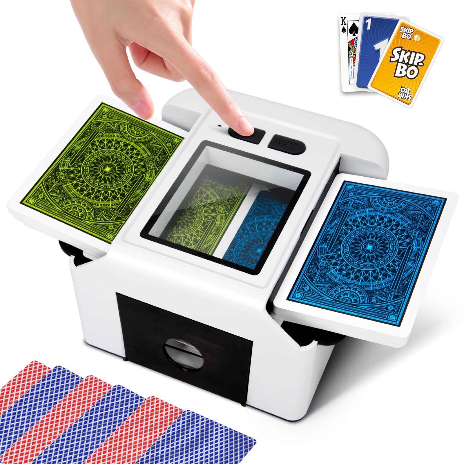 Xamanabu automatic shuffler in compact design for easy portability during game nights