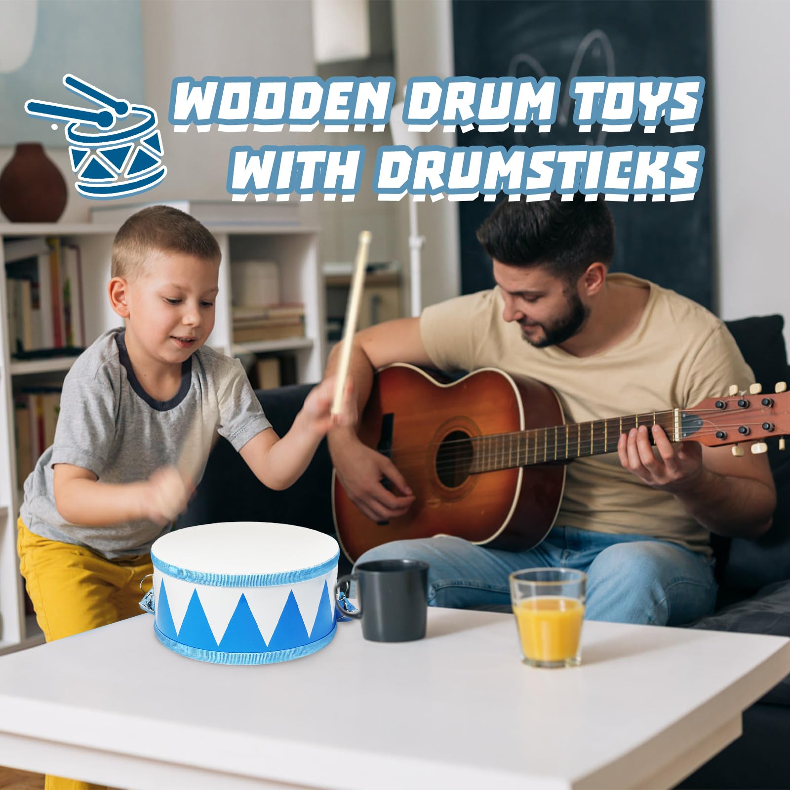 Xanllaxa kids drum in playtime, promoting rhythm and coordination.