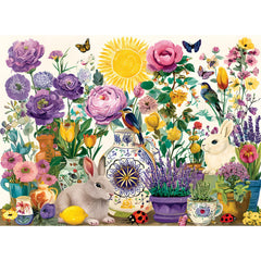 XAPAEG 300-piece Summer Garden puzzle laid out for a thoughtful tabletop challenge.