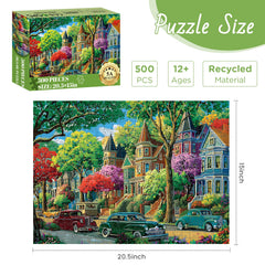 XAPAEG cityscape dusk 500-piece puzzle ideal for mindful solo challenges.