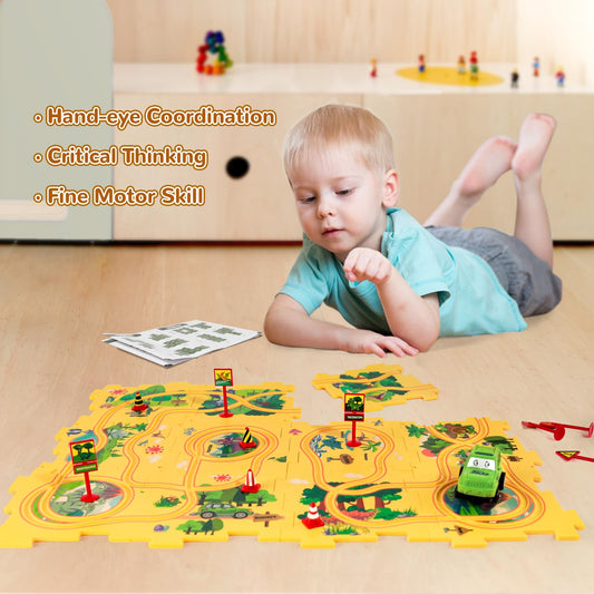 XAZASTOV twelve puzzle pieces laid out for learning shapes and sequencing