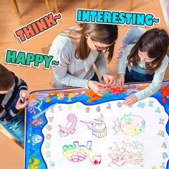 XBagSJ Ocean Water Doodle Mat rolled for travel and easy storage.
