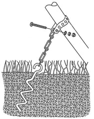 Four anchors included to secure four-legged frames during windy days