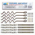 XDP Recreation ground anchor kit side view with auger anchors for stability