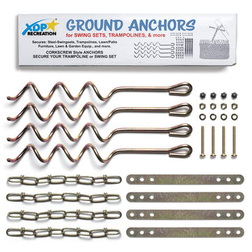 XDP Recreation ground anchor kit side view with auger anchors for stability
