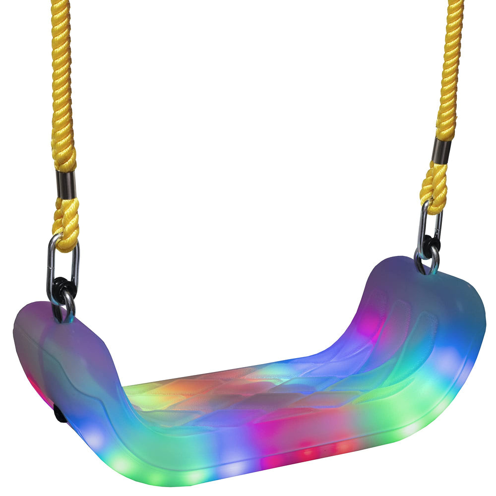 XDP Recreation Firefly swing seat with 24 LED lights for day and night fun.