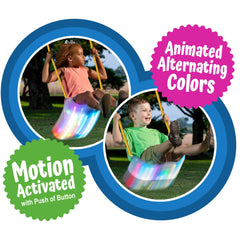 Firefly swing seat includes 72 inches of rope and chain for flexible mounting.