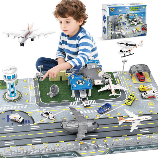 XDUOYJOY airplane toy set helipad platform for imaginative play and coordination
