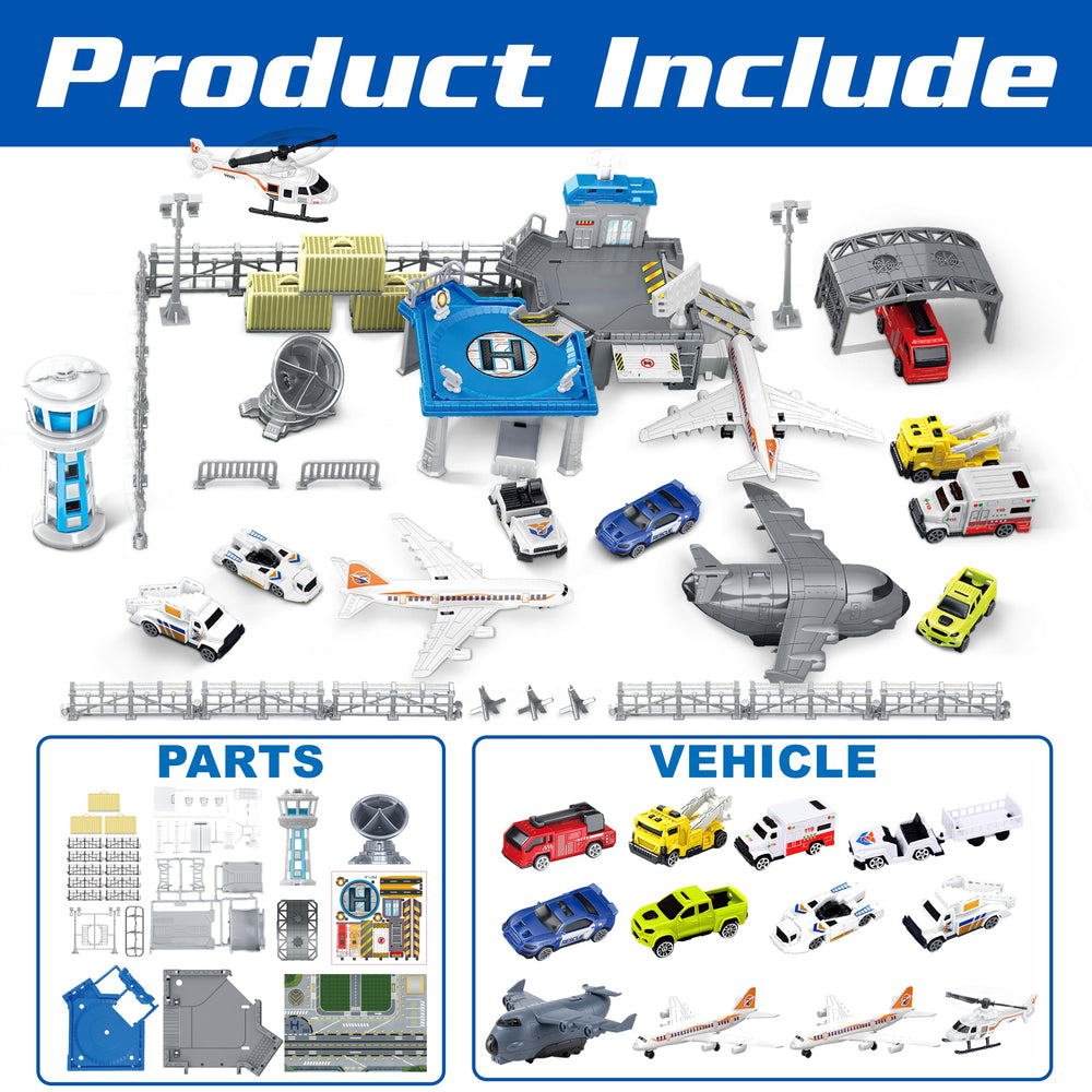 XDUOYJOY airplane toy set vehicles mini cars support developing fine motor skills