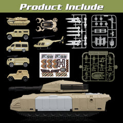 XDUOYJOY army vehicles including tanks, trucks, and helicopter for imaginative role-play