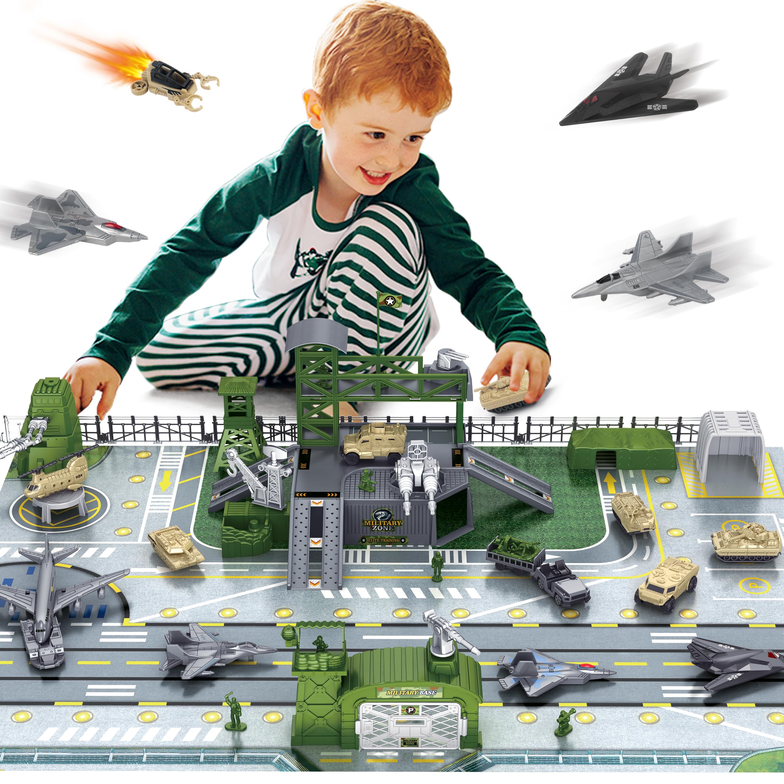 XDUOYJOY military base toy with 13 vehicles for imaginative play and scenario building