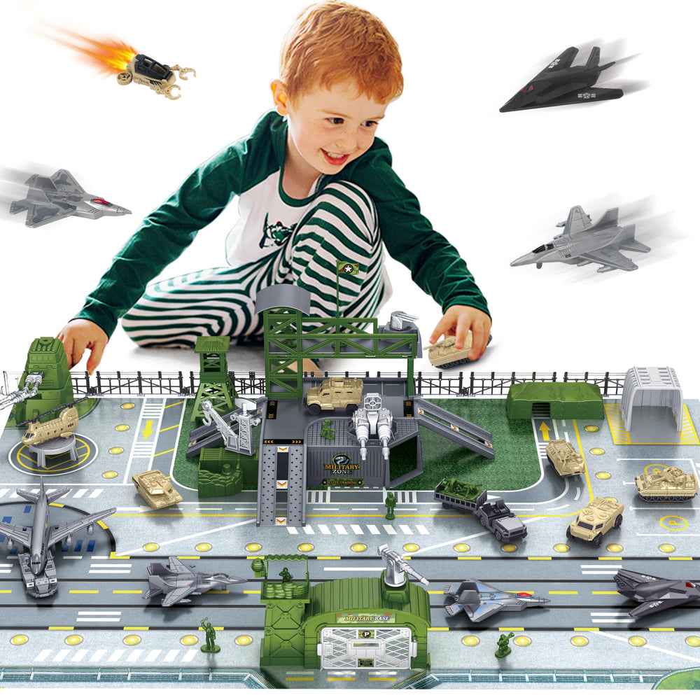 XDUOYJOY military base toy with 13 vehicles for imaginative play and scenario building