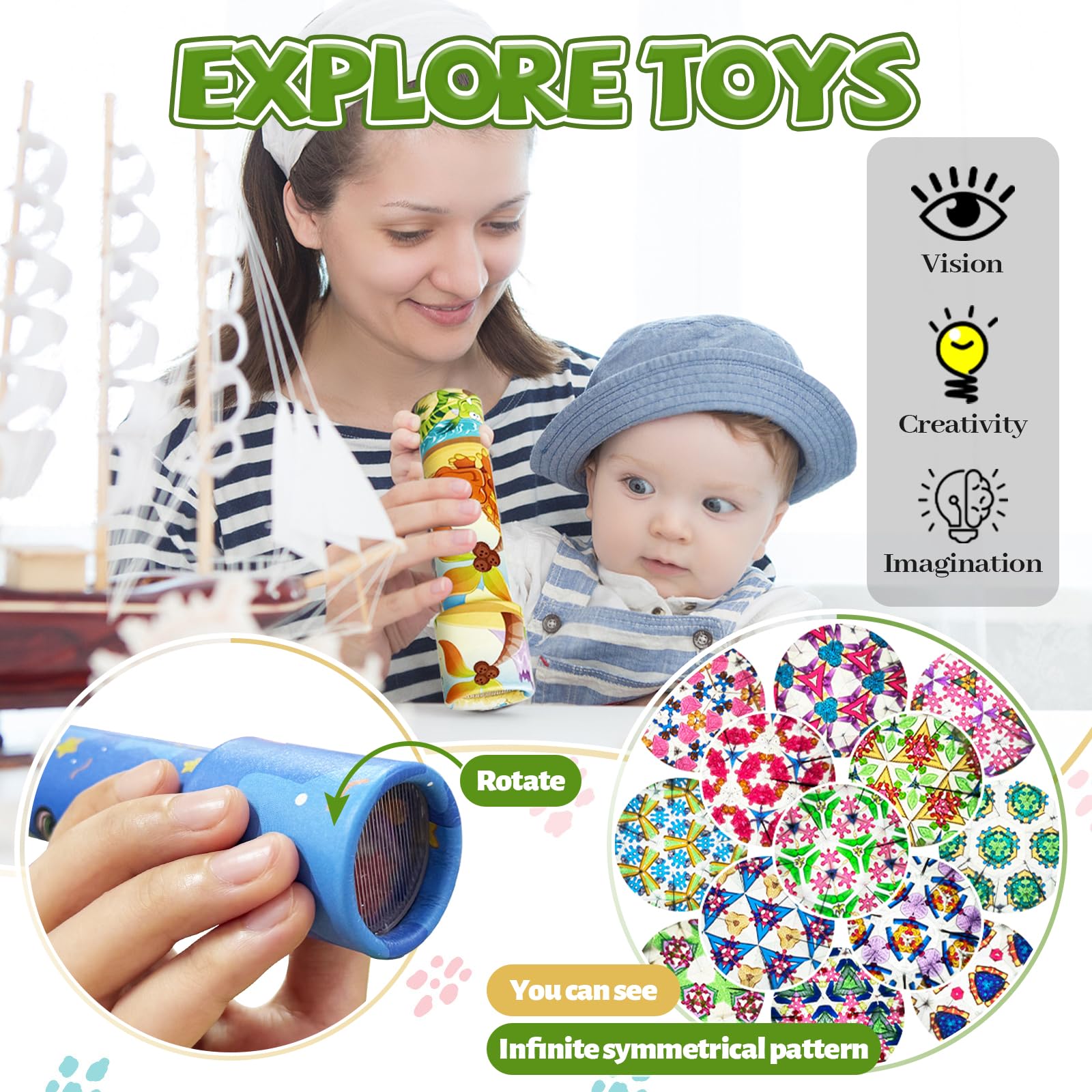 Xeehwb rotate-front-cylinder patterns showcase dazzling color mosaics.