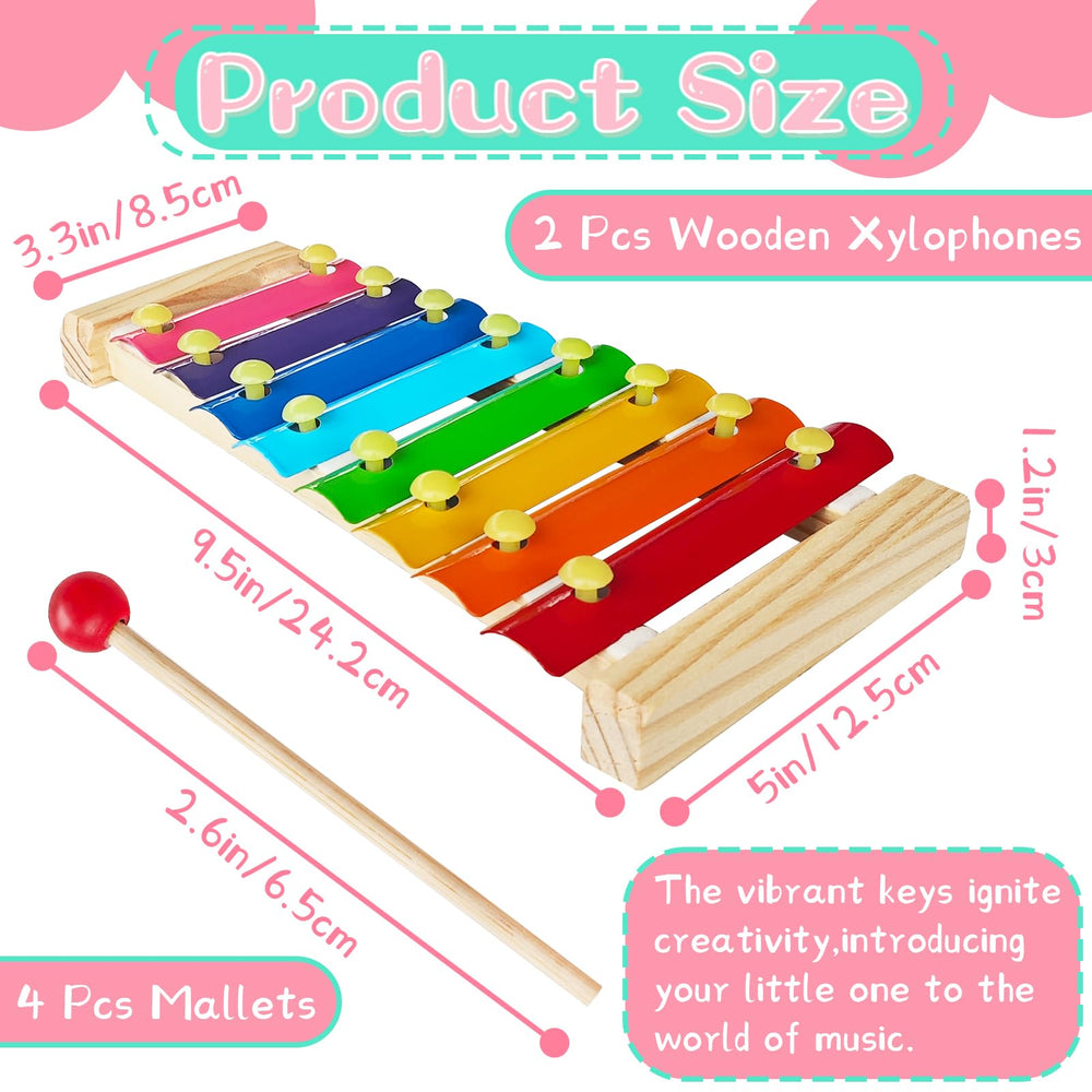 Xeehwb wooden xylophone with child mallets for safe, easy play