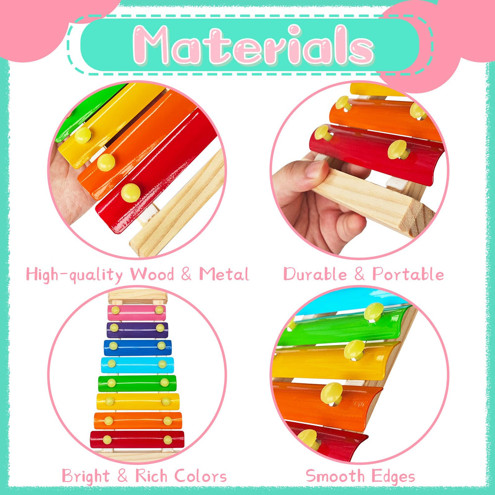Bright keys on Xeehwb wooden xylophone boost color recognition