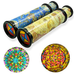 Xeehwb yellow kaleidoscope in hand with colorful patterns for imaginative play.