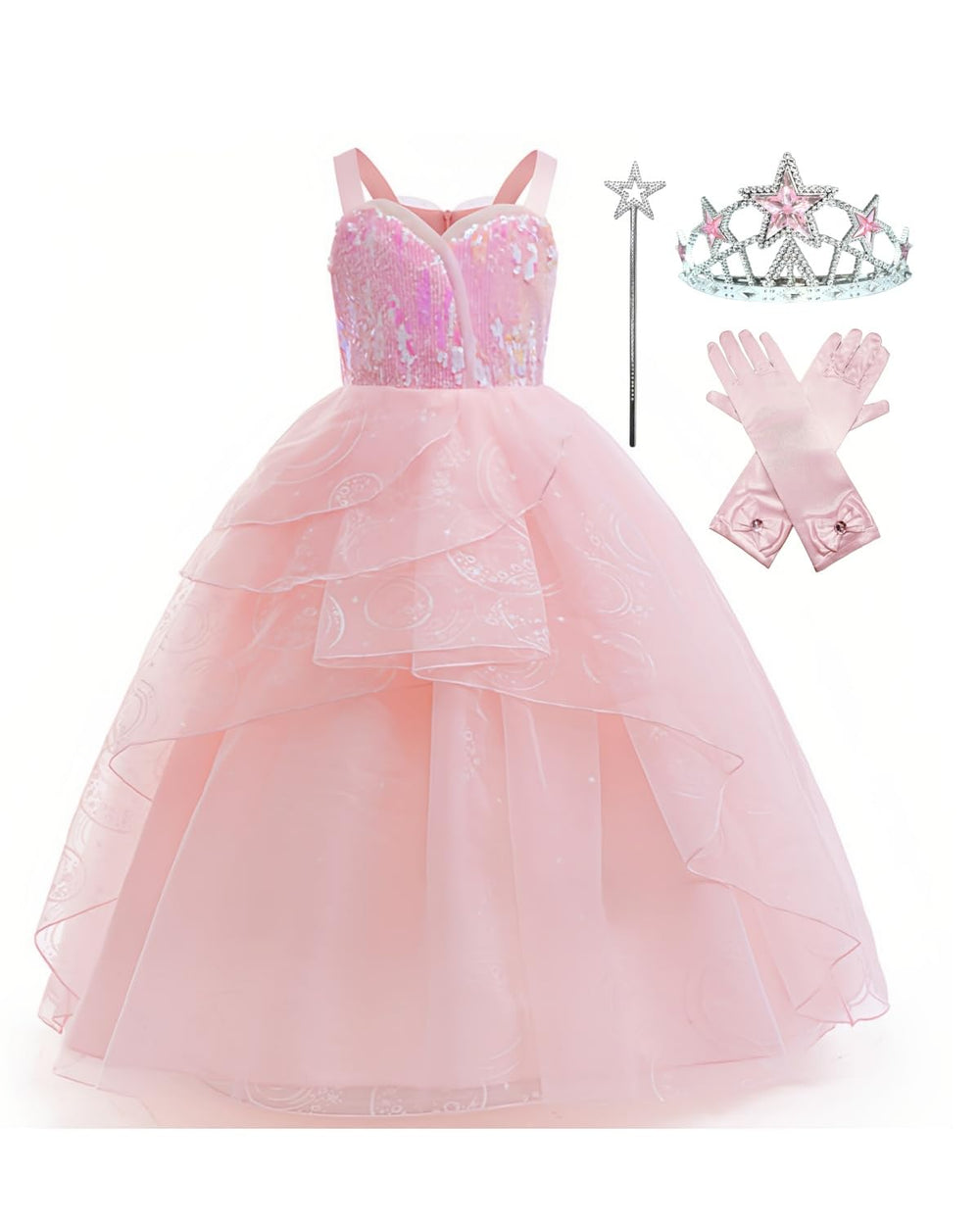 Xefenki Good Witch Glinda dress with fluffy pink skirt ideal for magical playtime.