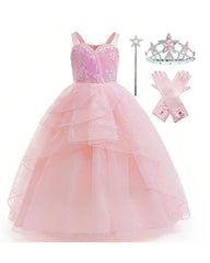 Xefenki Good Witch Glinda dress with fluffy pink skirt ideal for magical playtime.