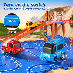 Xelabrion puzzle track car set 3-tier anti-derailment ensures smooth play